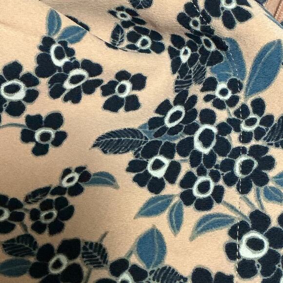 J.Crew Pink Navy Floral Wrap Blouse Peplum Style Long Sleeve Top Size XL - Picture 10 of 15